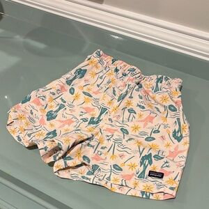 Patagonia Girls Floral Baggie Shorts - Pink and Green Size 4T